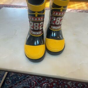 Yellow and Black Firechief Rain Boots